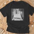 I Love Techno プリント セクシー テクノ レイブ パーティー Tシャツ 高齢者への贈り物