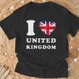 I Love United Kingdom ハートフラッグ イギリス Uk グレートブリテン Tシャツ 高齢者への贈り物