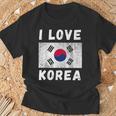 I Love 韓国 韓国 家族 旅行 お土産 Tシャツ 高齢者への贈り物