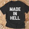 Made In Hell 面白いことわざ皮肉なノベルティ クール Tシャツ 高齢者への贈り物