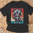 Mapache Retro Rock Música Hombres Niños Es Divertido Mapacheintage Camiseta unisex Regalos para ancianos