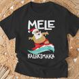 Mele Kalikimaka ハワイアン クリスマス ハワイ サーフィン サンタ Tシャツ 高齢者への贈り物