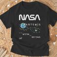 Nasa アルテミスミッション探査記章ワームロゴ Tシャツ 高齢者への贈り物