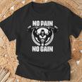 No Pain No Gain ウェイトリフティング ワークアウト ジム 引用 ジム フィットネス Tシャツ 高齢者への贈り物