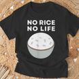 No Rice No Life おかしいご飯、アジア料理 Tシャツ 高齢者への贈り物