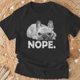 Nope Lazy French Bulldog No Dog フレンチブルドッグ Tシャツ 高齢者への贈り物