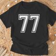 Number 77 Birthday 77Thports Player チーム番号入りジャージ Tシャツ 高齢者への贈り物