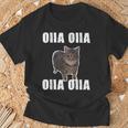 Oiia Oiia スピニング インターネット ミーム 猫 ユーモラス 面白い ブレイン Tシャツ 高齢者への贈り物