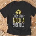 Onlyheep Need Ahepherd Anarchist シンボル アナキズムミーム Tシャツ 高齢者への贈り物