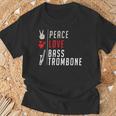 Peace Love Bass トロンボーン楽器 バス トロンボーン奏者 Tシャツ 高齢者への贈り物