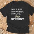 PhD Noleep No Money No Life Phdtudent Tシャツ 高齢者への贈り物