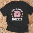 Pigs Make You Happymile かわいい 子豚 恋人 おもしろ豚 Tシャツ 高齢者への贈り物