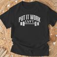 Put It Work Lvft ジム ボディービル ボディービルダー リフティング グランジ Tシャツ 高齢者への贈り物