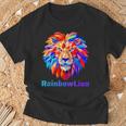 Rainbow Lion レインボー ライオン かっこいい おしゃれ Tシャツ 高齢者への贈り物