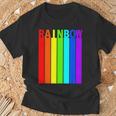 Rainbow レインボー《虹 カラー》【デザインアート】文字 7色 カラフル Tシャツ 高齢者への贈り物