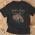 Rebel Rider オートバイ ビンテージ ロッカー バイカー Tシャツ 高齢者への贈り物