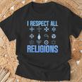 I Respect All Religions 精神性 寛容 受容 Tシャツ 高齢者への贈り物