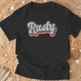 Rusty 名前入りシャツ カスタムレタリング 70年代 Tシャツ 高齢者への贈り物