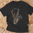 Saxofón Música Abstracto Gráfico Instrumento Motivoaxofón Camiseta unisex Regalos para ancianos