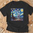 Starry Night Renditionincentan Gogh Astronaut Tシャツ 高齢者への贈り物