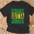 Straight Outta Jamaica ジャマイカ カリビアン レトロ レゲエ パーティー Tシャツ 高齢者への贈り物
