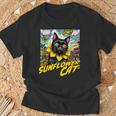 Sunflower Cat 黒猫 ひまわり 向日葵 アメコミ ネタアイテム Tシャツ 高齢者への贈り物