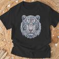Tiger Lover 青い目の動物 ホワイトタイガー Tシャツ 高齢者への贈り物