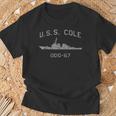 Uss Cole Ddg-67 De Perfil De Línea De Flotación Camiseta unisex Regalos para ancianos