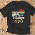 Vintage 1990 Montañas Águila Retro 35 Cumpleaños Camiseta unisex Regalos para ancianos