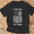 Vintage Usa Flag Fear God Not Man Tシャツ 高齢者への贈り物