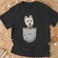 Westie ホワイトハイランドテリアポケット 犬の飼い主用 Tシャツ 高齢者への贈り物