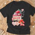 いちご ショートケーキ スイーツ デザート かわいい 春 お菓子、おしゃれ、パティシエ、ハート、カジュアル Tシャツ 高齢者への贈り物