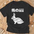 うさぎの撫で方解説 ウサギ好き うさぎ好き うさぎの飼い主 おもしろ うさぎ 兎 Tシャツ 高齢者への贈り物