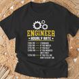 おかしいエンジニア時給工学設計労務レート Tシャツ 高齢者への贈り物