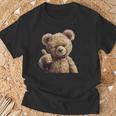 かっこいいテディベア 親指付き Tシャツ 高齢者への贈り物