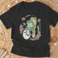 かわいい カエル 自転車 花 カワイイ 美的 気まぐれなロマンチック Tシャツ 高齢者への贈り物