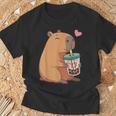 かわいい カピバラ ドリンク バブルティー カワイイ Capy Lover キッズ ガールズ Tシャツ 高齢者への贈り物