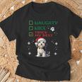 かわいい ダンディ ディンモント テリア 犬 クリスマス いたずら 素敵 試した Tシャツ 高齢者への贈り物