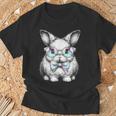 かわいいエステティックイースターボウタイバニーウサギメガネ付き Tシャツ 高齢者への贈り物