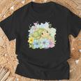 かわいいカメの花 I キッズ 亀 Tシャツ 高齢者への贈り物
