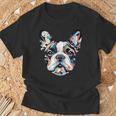 かわいいフレンチブルドッグ 子犬 犬 ラブ Tシャツ 高齢者への贈り物