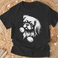 かわいいペキニーズのぞき見犬のグラフィック デザイン Tシャツ 高齢者への贈り物