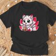 かわいい日本のキツネ九尾キツネボバティーアニメ Tシャツ 高齢者への贈り物