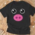 かわいい豚の顔 ピンクの鼻 面白い動物愛好家コスチューム Tシャツ 高齢者への贈り物