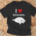 かわいい面白いシンプルなジュゴンの魚を引用します。 I Love Dugong Tシャツ 高齢者への贈り物