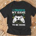 ここに来るためにゲームを一時停止しましたゲーマー Tシャツ 高齢者への贈り物