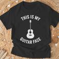 これは私のギターフェイスです ミュージシャン ギタリスト アコースティックギター Tシャツ 高齢者への贈り物