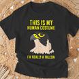 これは私の人間のコスチュームです私は本当にハヤブサ鳥です Tシャツ 高齢者への贈り物