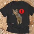 なにかをみつけたねこ、うずら 猫 かわいい キジトラ猫 Cat Tシャツ 高齢者への贈り物