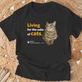 ねこのために生きてる 猫 かわいい キジトラ猫 Cat Tシャツ 高齢者への贈り物